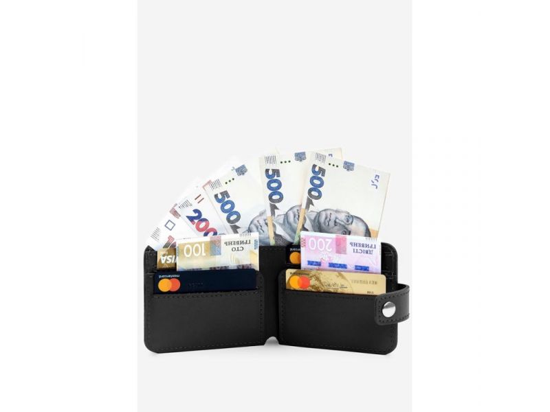 Кожаное портмоне Mini 2.2 черный, фото 4