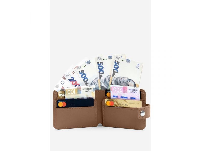 Кожаное портмоне Mini 2.2 карамель, фото 3