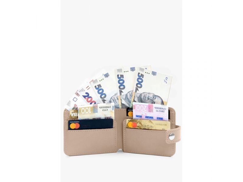 Кожаное портмоне Mini 2.2 светло-бежевый, фото 4