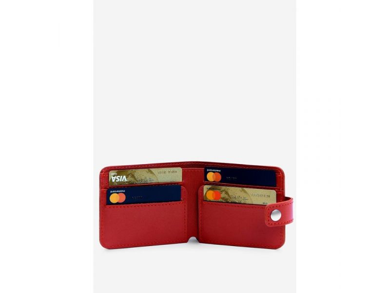 Кожаное портмоне Mini 2.2 красный, фото 3