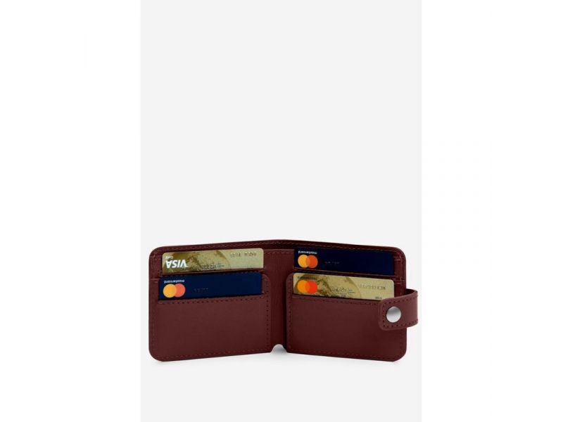 Кожаное портмоне Mini 2.2 бордовый, фото 3