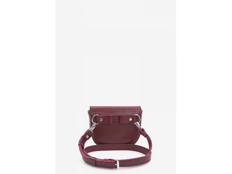 Женская кожаная сумка Ruby S бордовая краст, фото 8