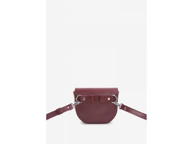 Женская кожаная сумка Ruby S бордовая краст, фото 9