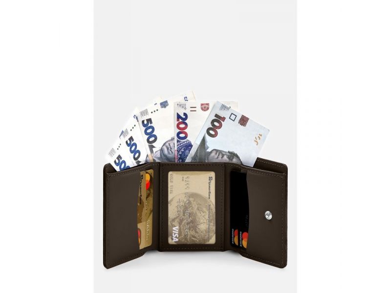 Кожаный кошелек Trinity шоколад краст, фото 3