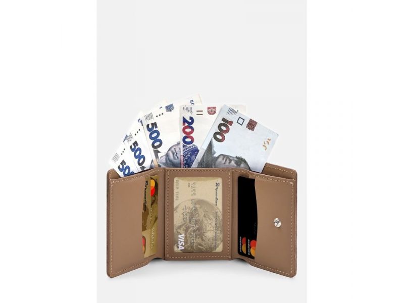 Кожаный кошелек Trinity карамель краст, фото 4