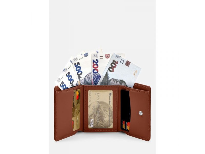 Кожаный кошелек Trinity темно-коричневый краст, фото 3