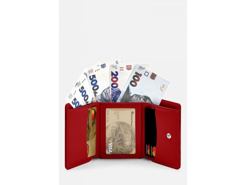 Кожаный кошелек Trinity красный краст, фото 3