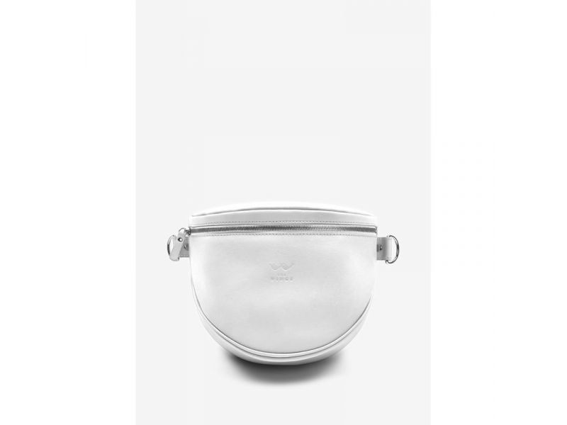 Кожаная сумка поясная-кроссбоди Vacation белая краст, фото 2