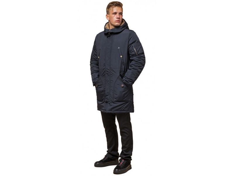 Зимняя черно-синяя парка мужская модель 90520, фото 1