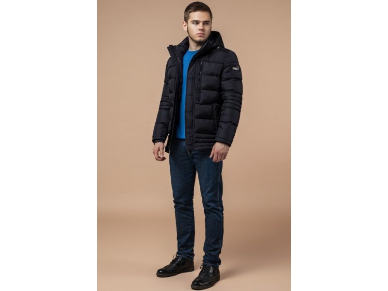 Черная оригинальная зимняя куртка для мужчин модель 31610, фото 1