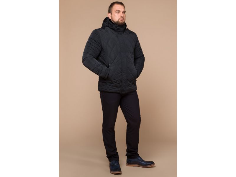 Графитовая мужская куртка практичная на зиму модель 19121, фото 2