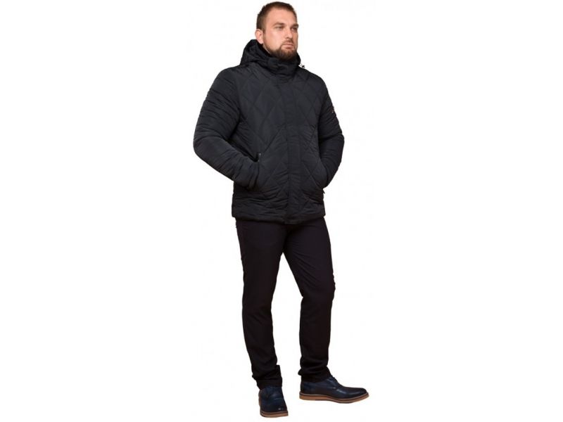 Графитовая мужская куртка практичная на зиму модель 19121, фото 1