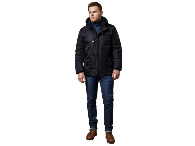 Зимняя парка черная для мужчин модель 17197, фото 1