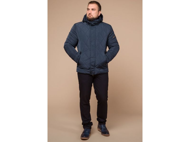 Светло-синяя зимняя теплая куртка для мужчин модель 19121, фото 1