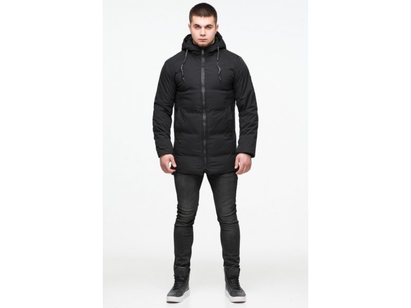 Куртка мужская молодежная на меху зимняя цвет черный модель 25400, фото 1
