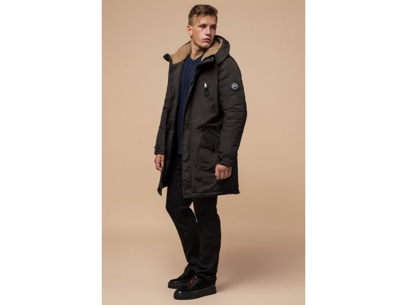 Коричневая парка зимняя мужская модель 96120, фото 1