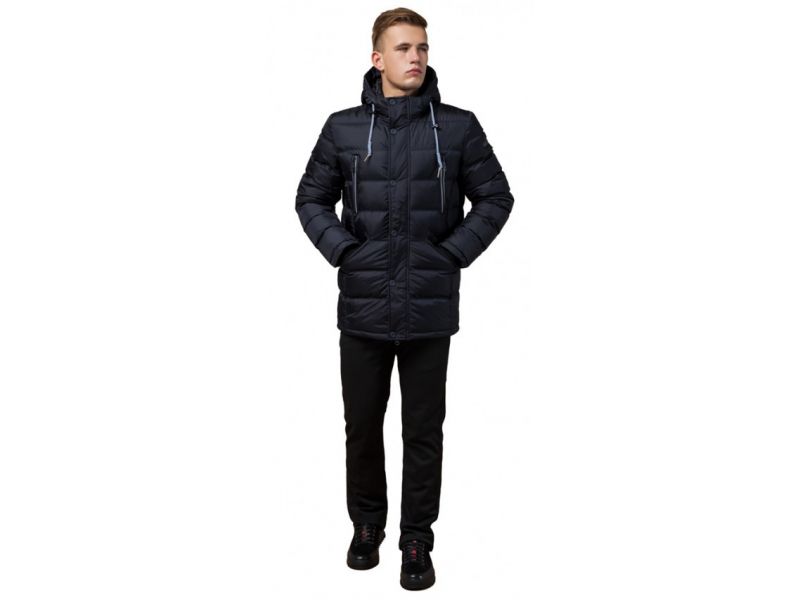 Куртка зимняя темно-синяя для мужчин модель 11726, фото 1