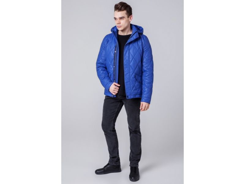 Ветровка осенне-весенняя мужская прямого кроя цвет электрик модель 1489, фото 2