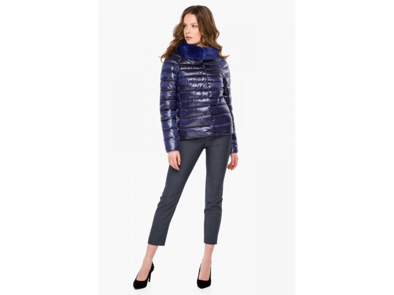 Фиолетовый женский воздуховик на молнии осенне-весенний модель 40267, фото 1