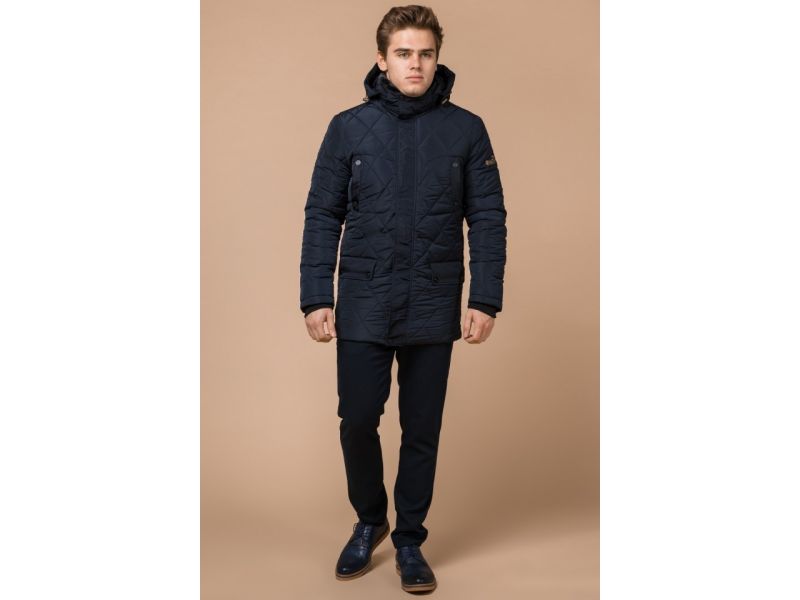 Синяя комфортная куртка мужская на зиму модель 44842, фото 1