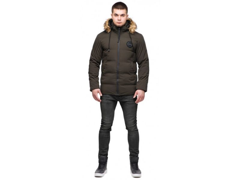 Куртка молодежная зимняя мужская цвета кофе модель 25550, фото 1