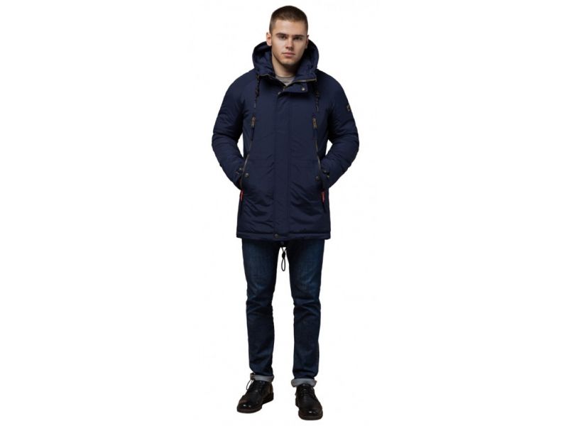 Зимняя парка синяя мужская модель 3587, фото 1