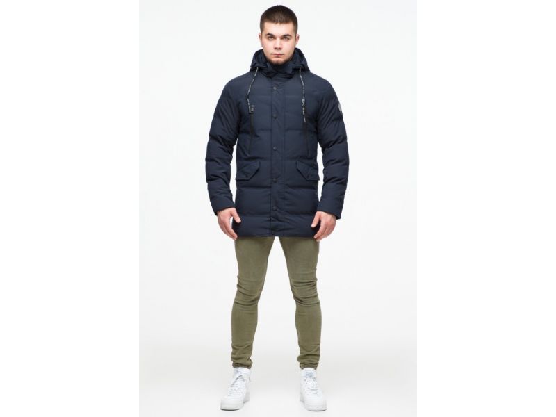 Зимняя синяя молодежная куртка мужская модель 25320, фото 2