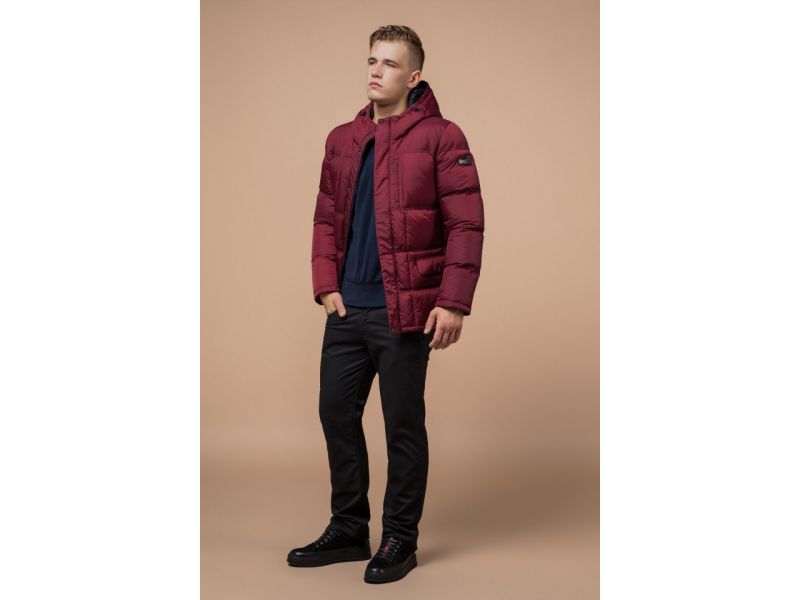 Зимняя яркая красная мужская куртка удобная модель 2609, фото 2