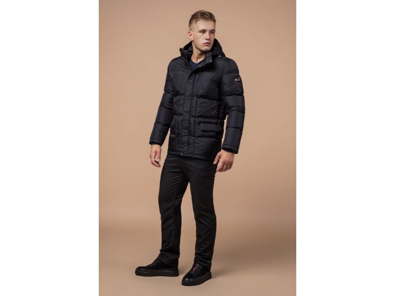 Зимняя черная мужская комфортная куртка модель 2609, фото 1