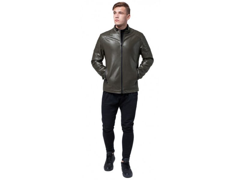 Осенне-весенняя куртка цвета хаки мужская молодежная модель 4129, фото 1