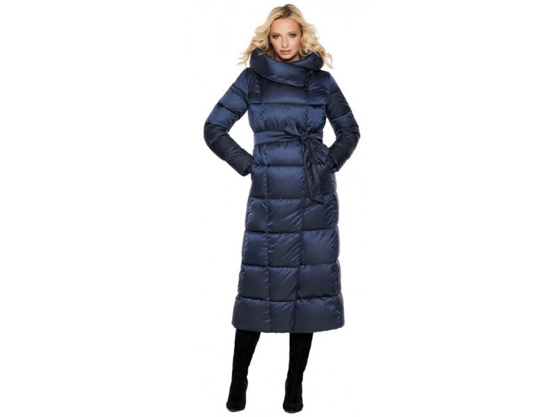 Воздуховик женский модный на зиму цвет синий бархат модель 31056, фото 1