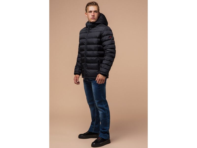 Удобная зимняя мужская куртка черная модель 25490, фото 2