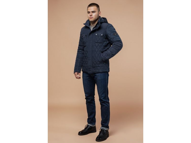 Мужская трендовая светло-синяя куртка на зиму модель 1698, фото 1