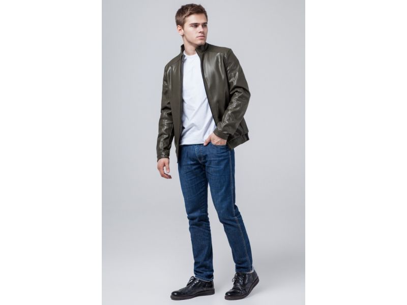 Легкая мужская куртка молодежная осенне-весенняя цвета хаки модель 1588, фото 1