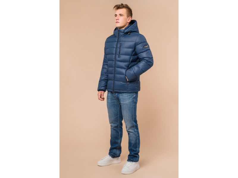 Мужская синяя куртка на зиму модель 36450, фото 1