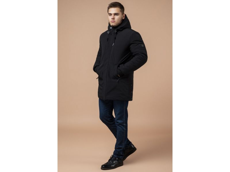 Парка зимняя черная мужская модель 9055, фото 1