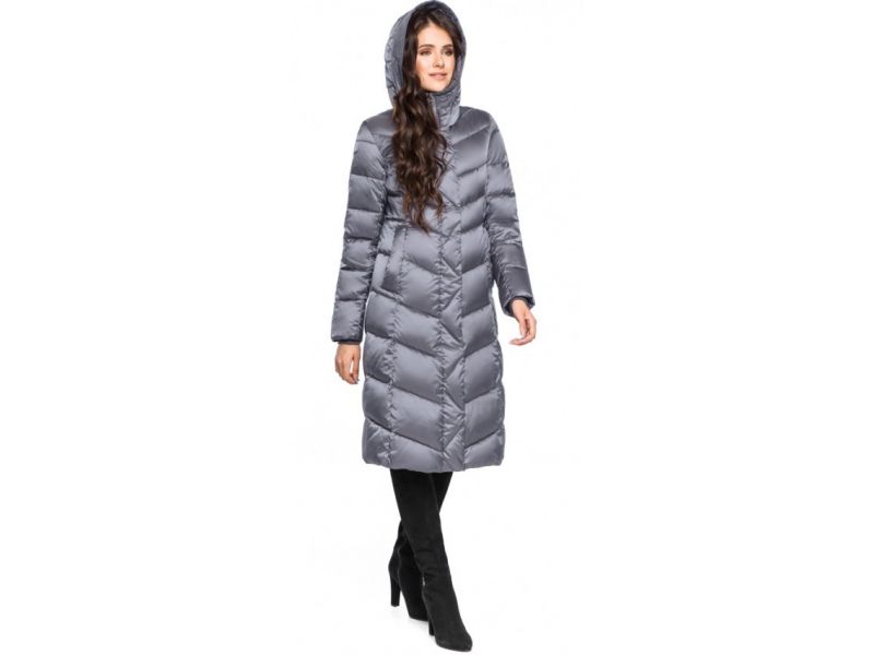 Жемчужно-серый женский зимний воздуховик модель 31024, фото 1