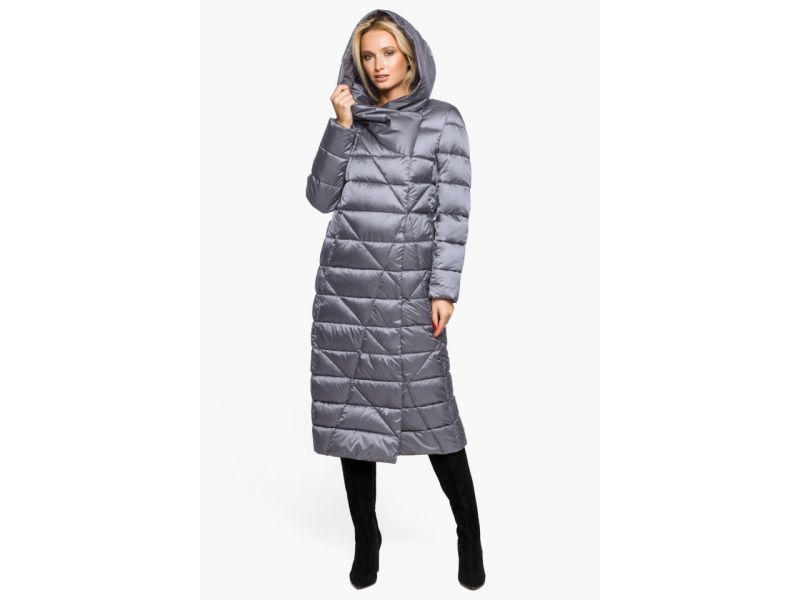 Жемчужно-серый воздуховик женский зимний модель 31058, фото 1