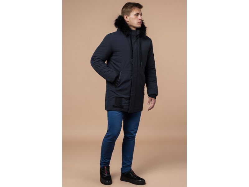 Парка графитовая мужская зимняя стандартной длины модель 9985, фото 1