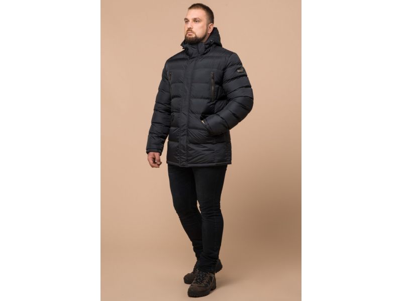 Куртка большого размера зимняя мужская цвет графит модель 12952, фото 2