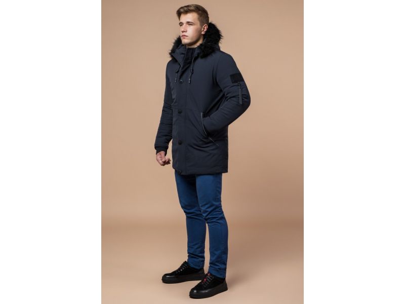 Парка графитовая на зиму мужская модель 9842, фото 1