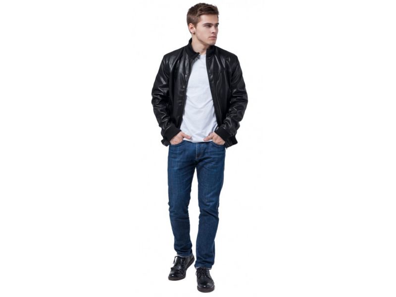 Молодежная черная мужская куртка осенне-весенняя модель 2970, фото 1