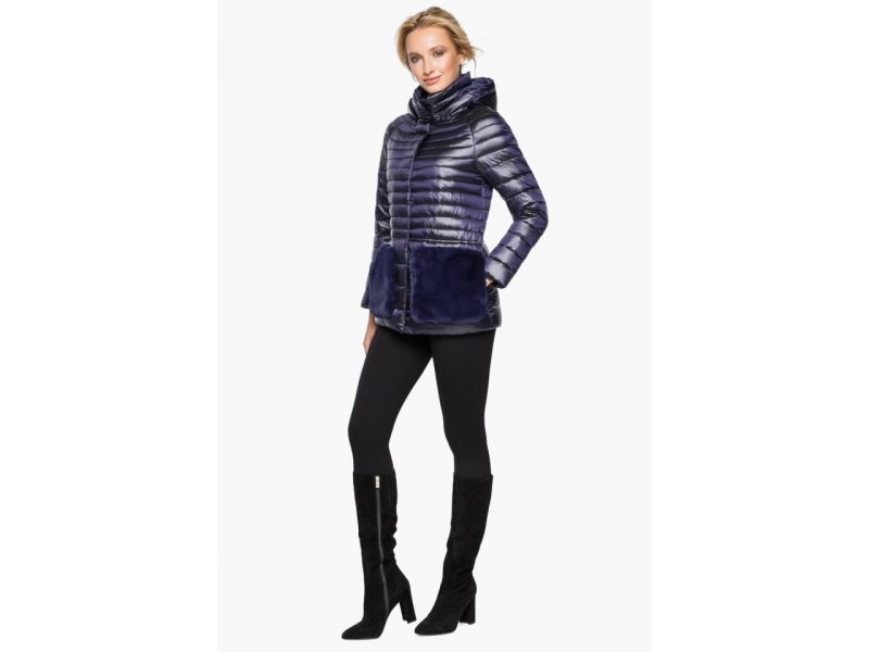 Фиолетовый воздуховик теплый женский осенне-весенний модель 15115, фото 1