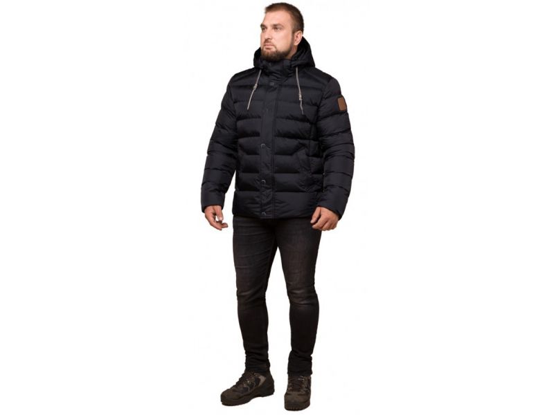 Износостойкая мужская куртка черная зимняя модель 46215, фото 1