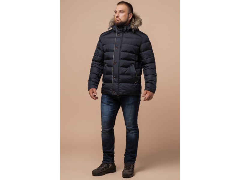 Куртка мужская сине-черная фирменная зимняя модель 12149, фото 1