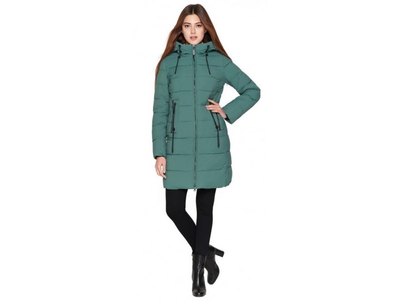 Зимний женский пуховик молодежный зеленый модель 25285-1, фото 1