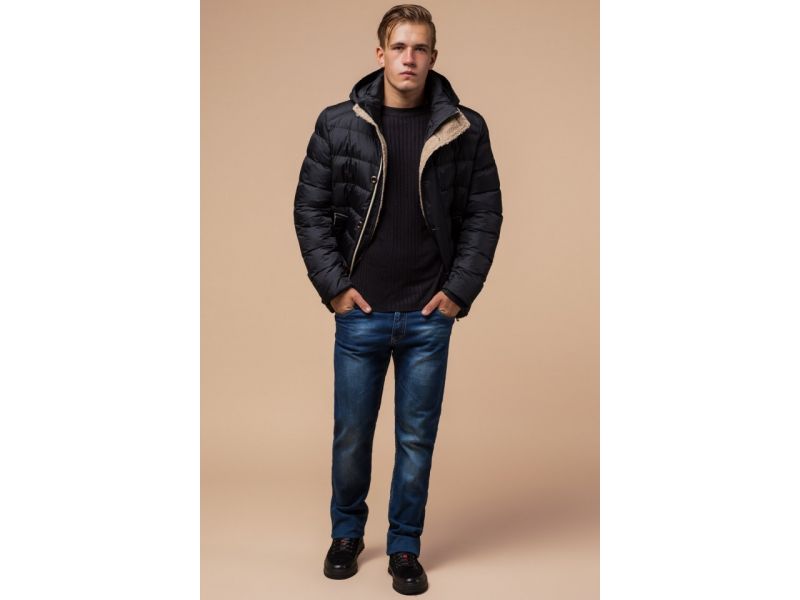 Куртка черная зимняя оригинальная мужская модель 20849, фото 2