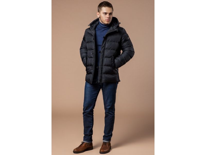 Мужская графитовая куртка зимняя стандартной длины модель 20180, фото 1