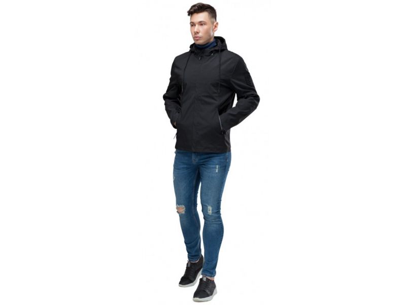Ветровка молодежная черная мужская осенне-весенняя модель 12320, фото 1
