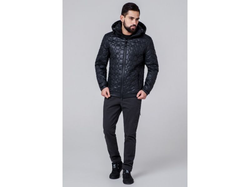 Осенне-весенняя черная ветровка для мужчин модель 1272, фото 1